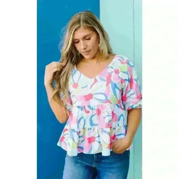 SOLD - Michelle McDowell Sophia Top/Color Me Happy Pink Size XXL - Picture 1 of 7